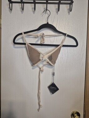 NWT Zaful Women’s Beige Triangle Bikini Top - Adjustable Tie